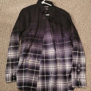 Hot Topic Mens Tall Medium Flannel Fade